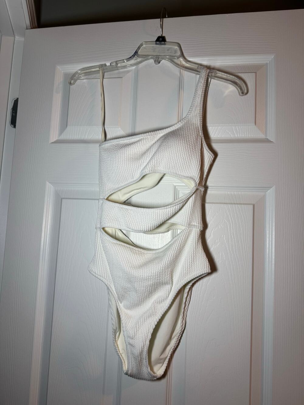 Aerie White Off the Shoulder One Piece Swimsuit Size Small NWT